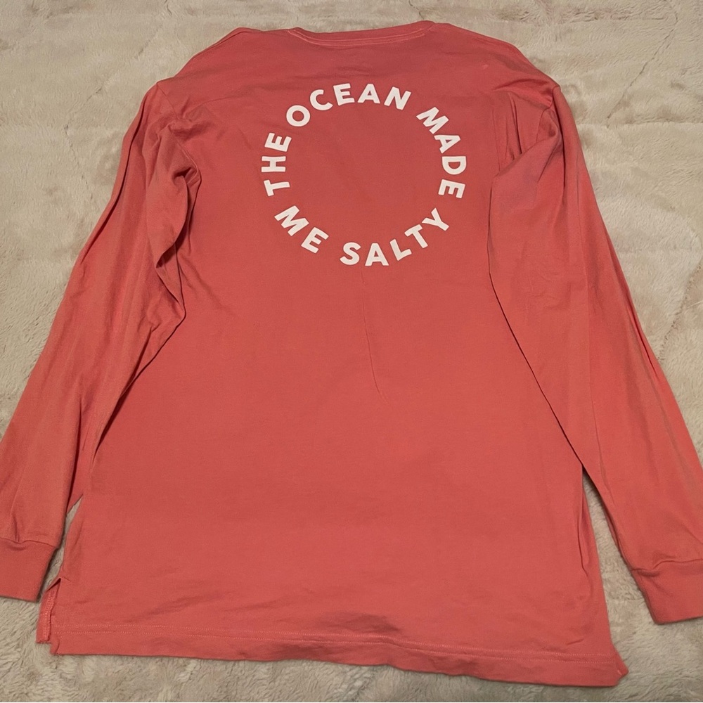 VS Pink Campus Long Sleeve Tee - The ocean made me salty
